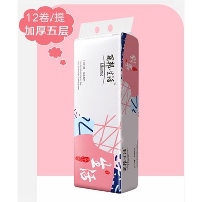 WY  丽邦卷纸 实心纸  卷纸 1800g 12卷/提 5层